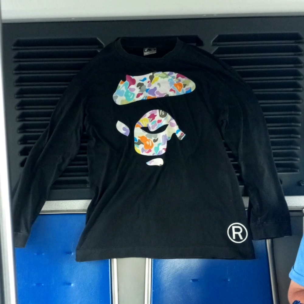Bape long sleeve black shirt